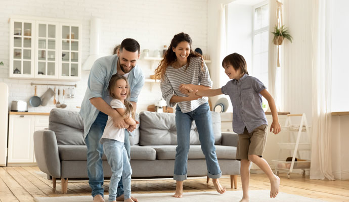 a family enjoying indoor air