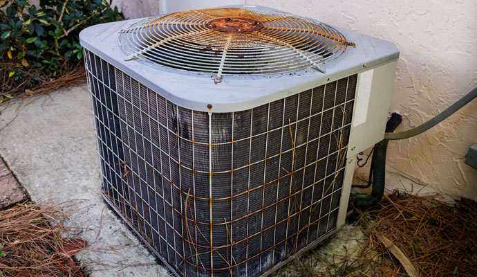 an old ac unit outdoor