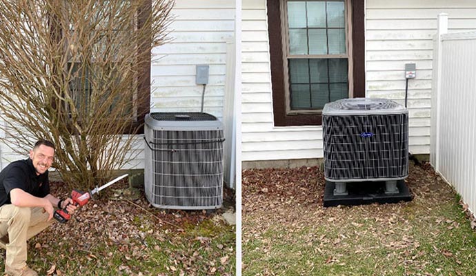 professional team member installing AC