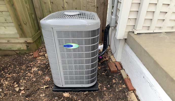 outdoor central air conditioning unit from the brand Carrier