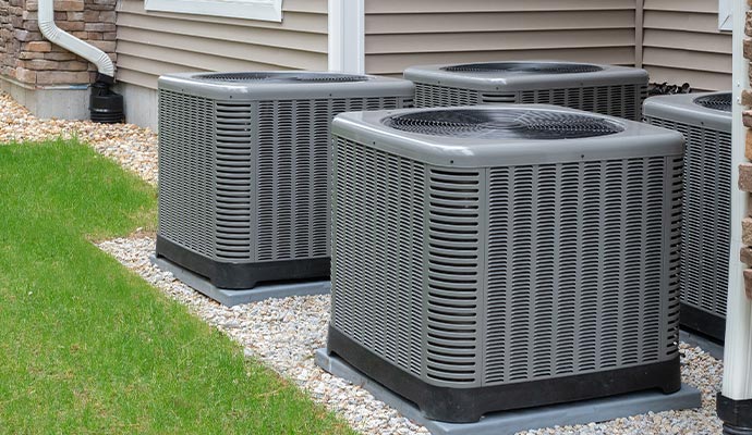 central ac units installed outside