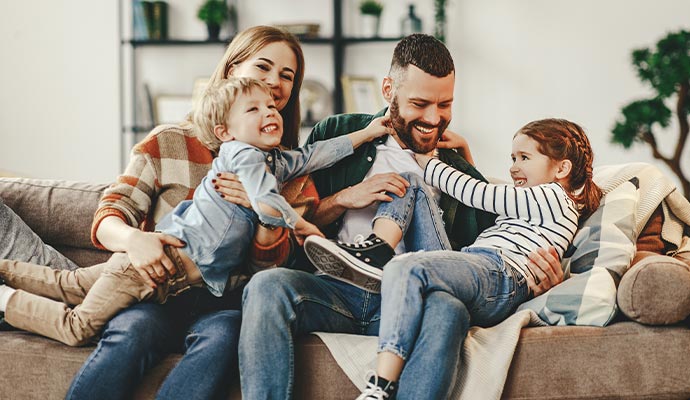 Family enjoying indoor fresh air