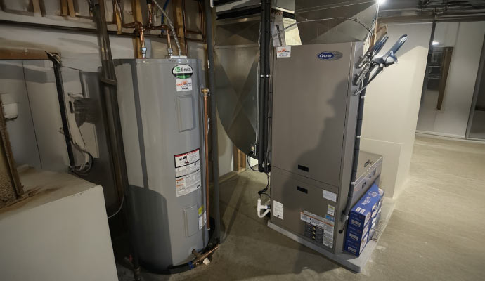 Newly installed water heating system