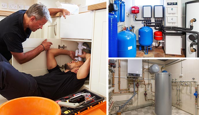 Collage of plumbing-maintenance-water-filtration-system-and-hot-water-heater